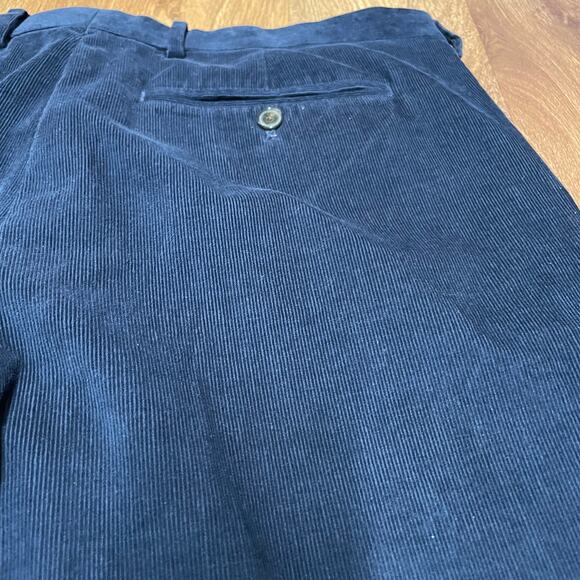 Lands End Mens Navy Blue Corduroy Pants Traditional Fit Classic Trousers 37Wx29L - Picture 4 of 9